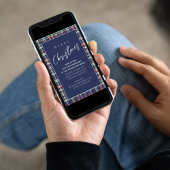 Invitation Noël Vacances Simple Marine Bleu Hiver Plat