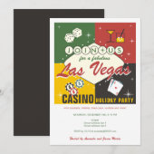 Invitation Noël Vacances Vegas Casino Poker Soirée (Devant / Derrière)