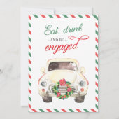 Invitation Noël Vacances Voiture Voyage Fiançailles Mariage (Dos)