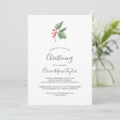 Invitation Noël Verdure & Red Berry Christening (Debout devant)