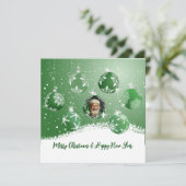 Invitation Noël vert (Debout devant)