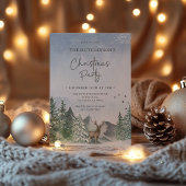 Invitation Noël Vert Aquarelle Pine Forêt Vacances