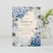 Invitation Noël Vert bleu dépoli (Debout devant)