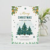 Invitation Noël vert doré (Debout devant)