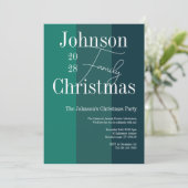 Invitation Noël Vert rayé Noël (Debout devant)
