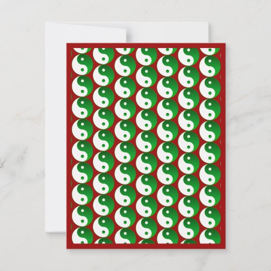 Invitation Noël Vert Yin & Yang Motif (Devant)