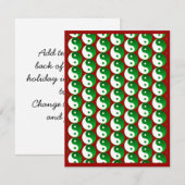 Invitation Noël Vert Yin & Yang Motif (Devant / Derrière)