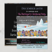 Invitation Noël Village III Fête de Noël (Devant / Derrière)