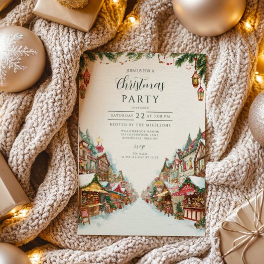 Invitation Noël Villageois Traditionnel
