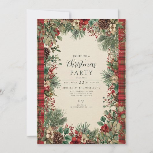 Invitation Noël vintage (Devant)