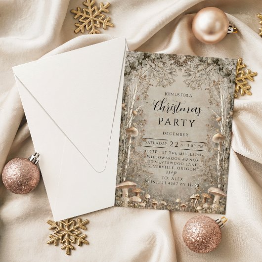 Invitation Noël Vintage Bois de Winter