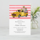 Invitation Noël Vintage Camion Bachelorte fête (Debout devant)