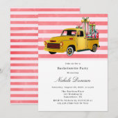 Invitation Noël Vintage Camion Bachelorte fête (Devant / Derrière)