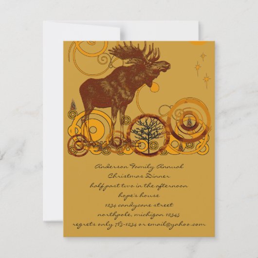 Invitation Noël Vintage d'orignal (Devant)