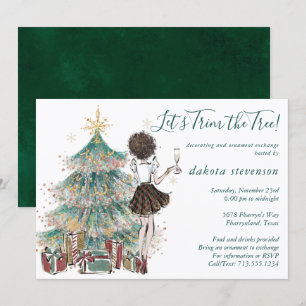 Invitation Noël vintage   Échange d'ornement d'ajustement de 