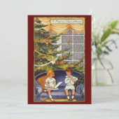 Invitation Noël vintage, Enfants assis sur un canapé (Debout devant)