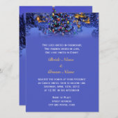Invitation Noël vintage nuit enneigée mariage religieux (Devant / Derrière)