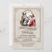 Invitation Noël vintage Père Noël Et Cheval (Devant)