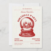 Invitation Noël vintage Snowglobe (Devant)