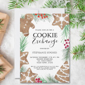 Invitation Noël Watercolor Holiday Cookies Exchange Party