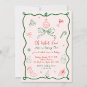 Invitation Noël Whimsical à la main Hiver 1er anniversaire (Devant)