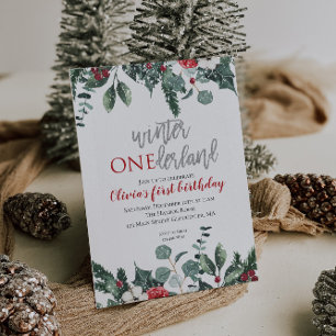 Invitation Noël Winter Onederland Premier Anniversaire