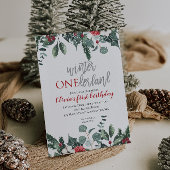 Invitation Noël Winter Onederland Premier Anniversaire