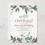 Invitation Noël Winter Onederland Premier Anniversaire (Devant)