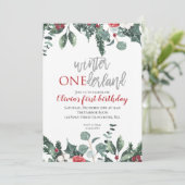 Invitation Noël Winter Onederland Premier Anniversaire (Debout devant)