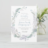 Invitation Noël Wreath Hiver Onederland 1er anniversaire (Debout devant)