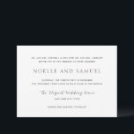 Invitation Noelle Elegant Wedding<br><div class="desc">Elégante invitation de mariage avec un design simple et minimal avec vos détails d'événement dans le serif traditionnel et les polices de script élégantes.</div>