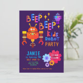 Invitation NOEON ROBOT 2e fête d'anniversaire garçon fille dr (Debout devant)