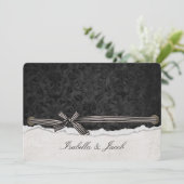 Invitation noeud attaché sur damon noir (Debout devant)