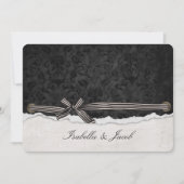 Invitation noeud attaché sur damon noir (Devant)