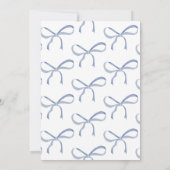 Invitation Nœud bleu quelque chose de bleu avant que je fasse (Dos)