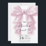 Invitation Nœud Cascade à Fronce Rose Élégant Sweet 16 Party<br><div class="desc">Personnalisez ceci pour n'importe quel événement.</div>