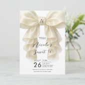 Invitation Nœud Cascade de Ruches à Crème Élégant Douce Fête  (Debout devant)