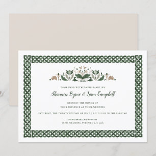 Invitation noeud celtique   Floral moderne Mariage irlandais