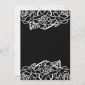 Invitation Noeud Celtique Noir en Forme de Coeur et de Fleurs (Dos)