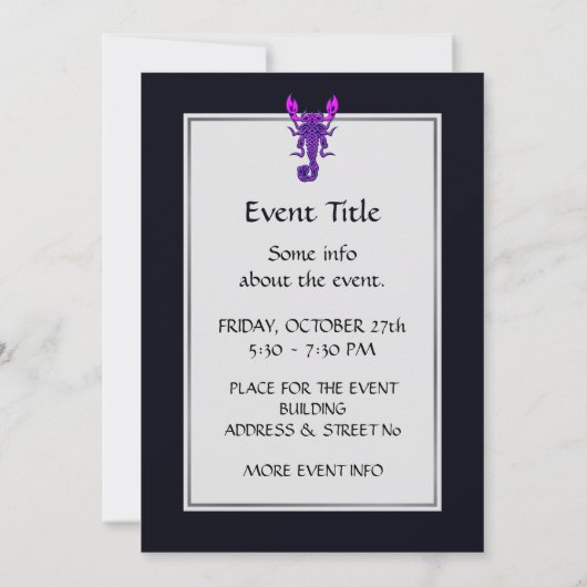Invitation Nœud Celtique Violet Scorpion (Dos)