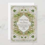 Invitation Nœud d'amour celtique irlandais traditionnel & Trè (Devant / Derrière)