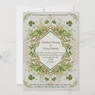 Invitation Nœud d'amour celtique irlandais traditionnel & Trè