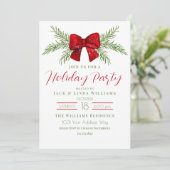 Invitation Nœud de fête de Noël (Debout devant)