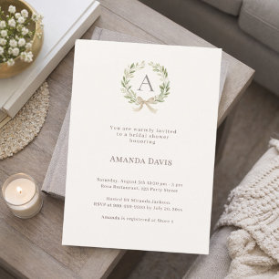 Invitation Noeud de verdure ivoire personnalisé pour Baby Sho