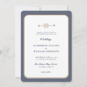 Invitation Noeud d'infini nautique Monogrammes Mariage élégan (Devant)