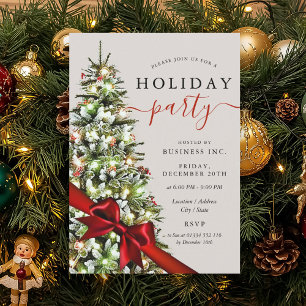 Invitation Nœud élégant d'arbre de Noël pour les fêtes de l'e