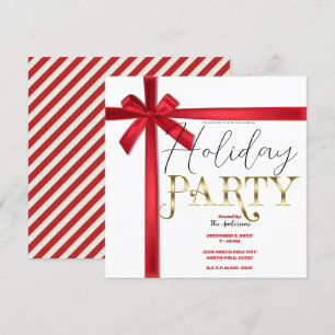 Invitation Nœud en ruban de satin rouge pour la fête de Noël