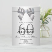 Invitation Noeud et Ruban de Gemme Élégante 60e Anniversaire  (Debout devant)