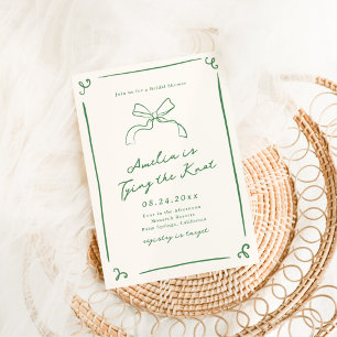 Invitation Noeud Fantaisiste Dessiné à la Main en Vert