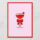 Invitation Nœud Gingham Rouge 30e Anniversaire (Dos)